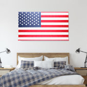 Amerikaanse vlag canvas afdruk (Insitu (Slaapkamer))