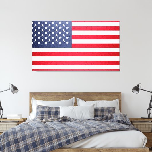 Amerikaanse vlag canvas afdruk (Insitu (Slaapkamer))
