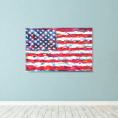 Amerikaanse vlag canvas afdruk (Insitu (Houten vloer))
