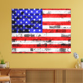 Amerikaanse vlag canvas afdruk (Insitu (Woonkamer))