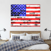 Amerikaanse vlag canvas afdruk (Insitu (Slaapkamer))