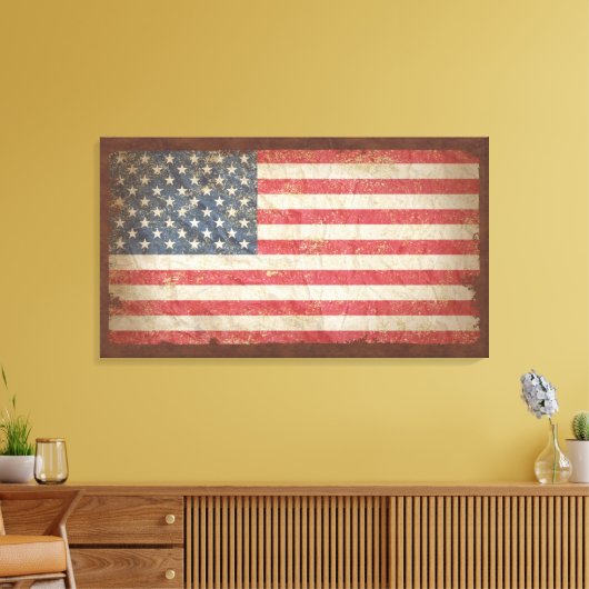 Amerikaanse vlag canvas afdruk (Insitu (Woonkamer))