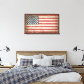 Amerikaanse vlag canvas afdruk (Insitu (Slaapkamer))