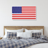 Amerikaanse vlag canvas afdruk (Insitu (Slaapkamer))