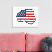 Amerikaanse vlag canvas afdruk (Insitu (Woonkamer))