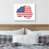 Amerikaanse vlag canvas afdruk (Insitu (Slaapkamer))