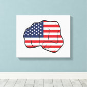 Amerikaanse vlag canvas afdruk (Insitu (Houten vloer))