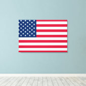 Amerikaanse Vlag Canvas Print (Insitu (Houten vloer))