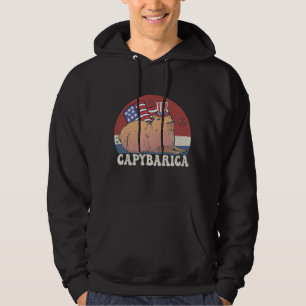 Amerikaanse vlag Capybara Lover Capybarica 4th Hoodie