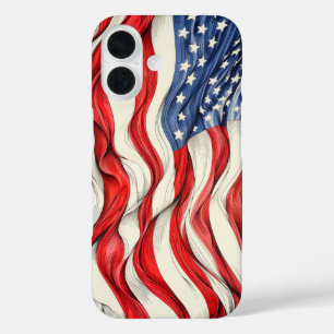 Amerikaanse vlag iPhone 16 hoesje