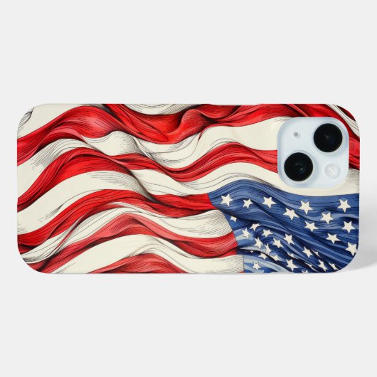 Amerikaanse vlag Case-Mate iPhone case (Achterkant (horizontaal))