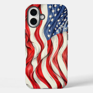 Amerikaanse vlag iPhone 16 plus hoesje