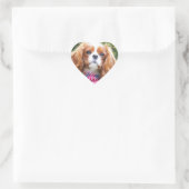 Amerikaanse vlag Cavalier King Charles Spaniel Pup Hart Sticker (Tas)