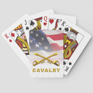 Amerikaanse vlag Cavalry Sabers Pokerkaarten