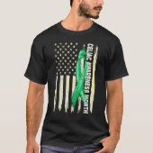 Amerikaanse vlag cellolint voor kankerbestrijding t-shirt (Voorkant)