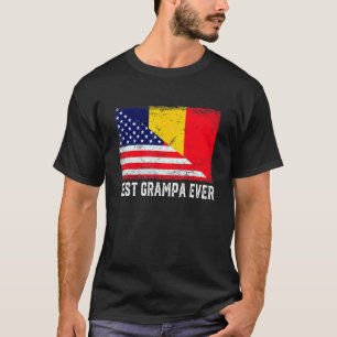 Amerikaanse vlag & Chad vlag Beste Grampa ooit Fam T-shirt