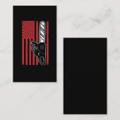  Amerikaanse vlag Chainzaag Woodworking Visitekaartje (Voorkant / Achterkant)