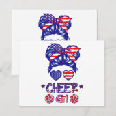 Amerikaanse Vlag Cheer Meisje 4 Juli USA Patriotti (Voorkant / Achterkant)
