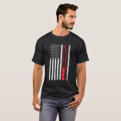 Amerikaanse vlag Chef's Knife Koken T-shirt (Voorkant volledig)