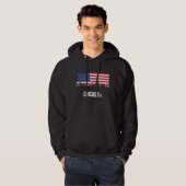 Amerikaanse vlag Chicago Skyline Hoodie (Voorkant volledig)