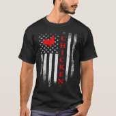 Amerikaanse vlag Chicken Funny Boerderij Rooster T-shirt (Voorkant)
