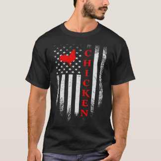 Amerikaanse vlag Chicken Funny Boerderij Rooster T-shirt