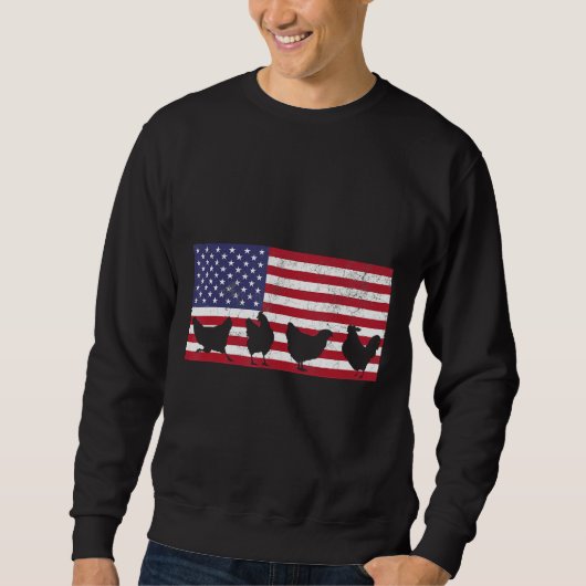 Amerikaanse vlag Chicken Lover Trui (Voorkant)