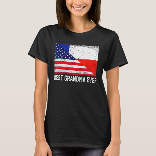 Amerikaanse vlag Chili vlag Beste grootmoeder ooit T-shirt (Voorkant)