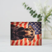 Amerikaanse vlag chocolade labrador briefkaart (Staand voorkant)