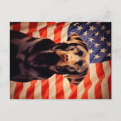 Amerikaanse vlag chocolade labrador briefkaart (Voorkant)
