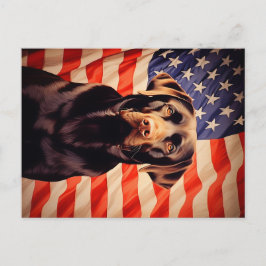 Amerikaanse vlag chocolade labrador briefkaart