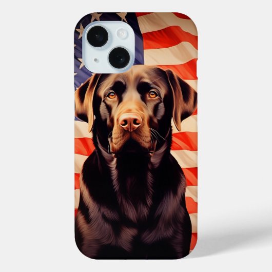Amerikaanse vlag chocolade labrador Case-Mate iPhone case (Achterkant)