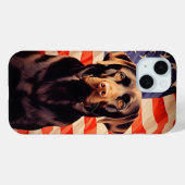 Amerikaanse vlag chocolade labrador Case-Mate iPhone case (Achterkant (horizontaal))