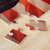 Amerikaanse vlag chocolade labrador legpuzzel (Zijkant)