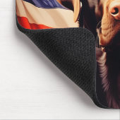 Amerikaanse vlag chocolade labrador muismat (Hoek)