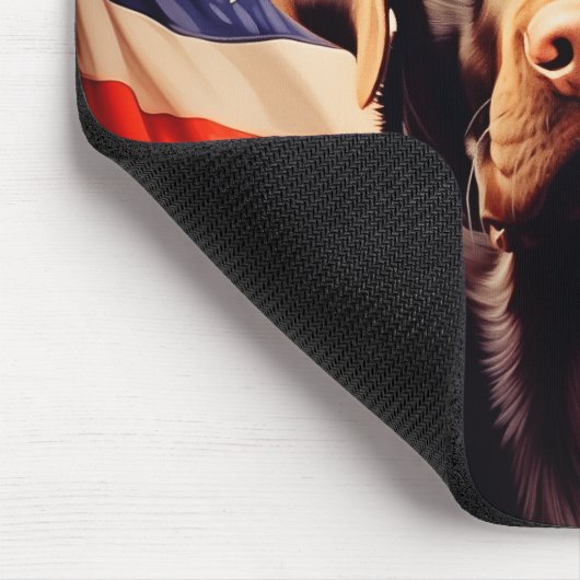 Amerikaanse vlag chocolade labrador muismat (Hoek)