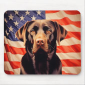Amerikaanse vlag chocolade labrador muismat (Voorkant)