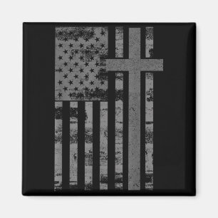 Amerikaanse Vlag Christelijk Geloof Kruis Patriott Magneet