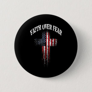 Amerikaanse Vlag Christelijk Kruis Geloof Over Ang Ronde Button 5,7 Cm