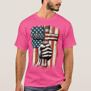 Amerikaanse Vlag Christelijk Kruis Jesus 4th of Ju T-shirt