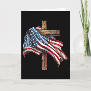 Amerikaanse Vlag Christelijk Kruis Jezus 4 juli Pa Kaart