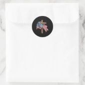 Amerikaanse vlag Christelijk Kruis Jezus 4 juli Ronde Sticker (Tas)
