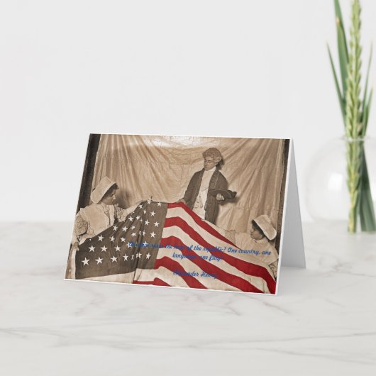 Amerikaanse vlag Circa 1890 Foto en quote Kaart (Voorkant)