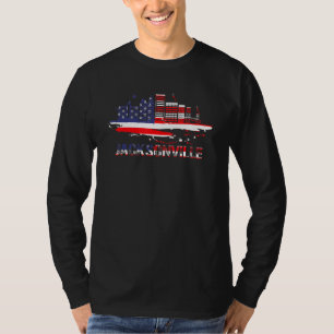 Amerikaanse vlag Cityscape Jacksonville Florida S T-shirt