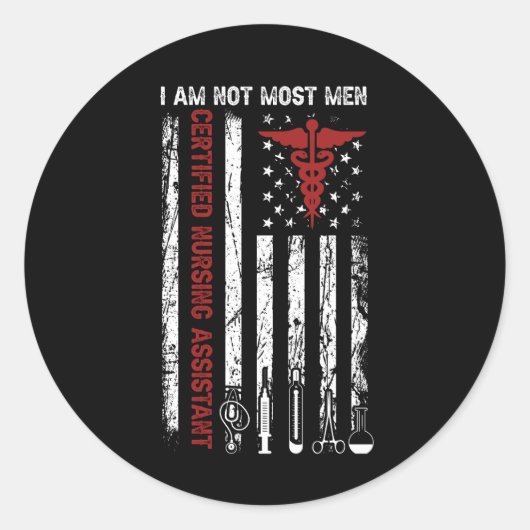 Amerikaanse vlag CNA niet de meeste Mannen gecerti Ronde Sticker (Voorkant)