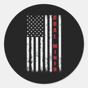 Amerikaanse vlag Cole Miner Ronde Sticker