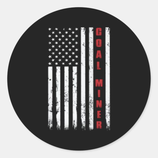 Amerikaanse vlag Cole Miner Ronde Sticker (Voorkant)
