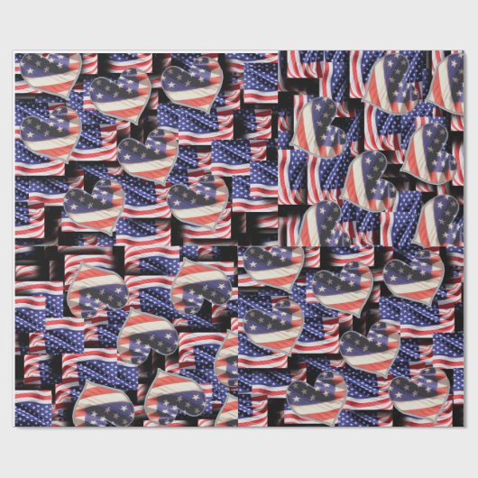 Amerikaanse vlag Collage Cadeaupapier (Vlak)