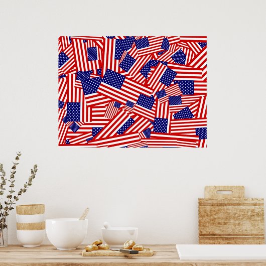 Amerikaanse vlag Collage Poster (Keuken)