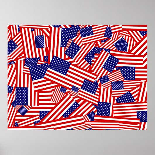 Amerikaanse vlag Collage Poster (Voorkant)